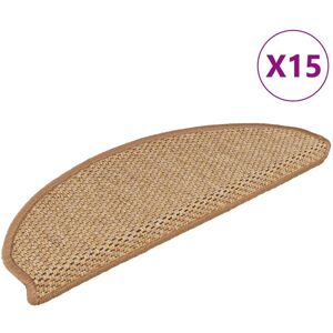 vidaXL selvklæbende trappemåtter 15 stk. 65x21x4 cm sisal-look orange