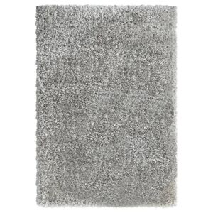 vidaXL shaggy gulvtæppe med høj luv 140x200 cm 50 mm grå