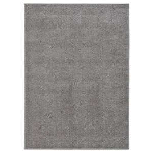 vidaXL gulvtæppe 120x170 cm kort luv grå