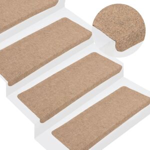 vidaXL selvklæbende trappemåtter 15 stk. 65x24,5x3,5 cm beige