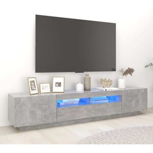 vidaXL tv-skab med LED-lys 200x35x40 cm betongrå