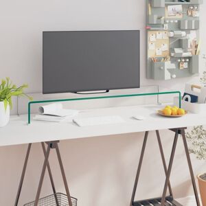 vidaXL TV-stander/monitorstand klart glas 100x30x13 cm