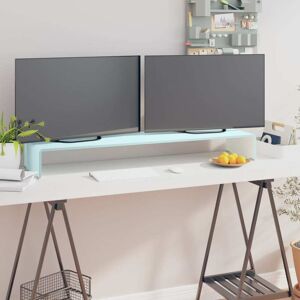 vidaXL TV-stander/monitorstand hvidt glas 110x30x13 cm