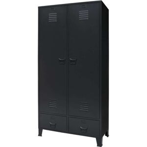 vidaXL garderobe i metal industriel stil 90 x 40 x 180 cm sort