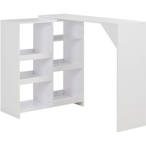 vidaXL barbord med flytbar hylde 138x39x110 cm hvid