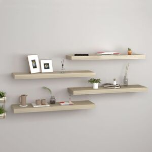 vidaXL svævehylder 4 stk. 80x23,5x3,8 cm MDF egetræsfarvet