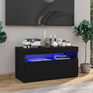 vidaXL tv-skab med LED-lys 75x35x40 cm sort højglans