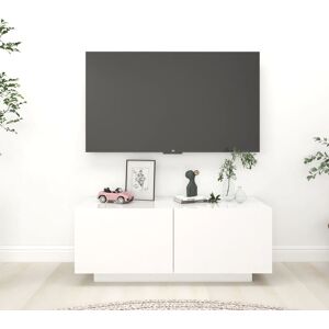 vidaXL tv-bord 100x35x40 cm konstrueret træ hvid højglans