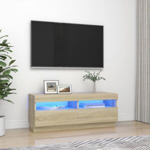 vidaXL tv-bord med LED-lys 100x35x40 cm sonoma-eg