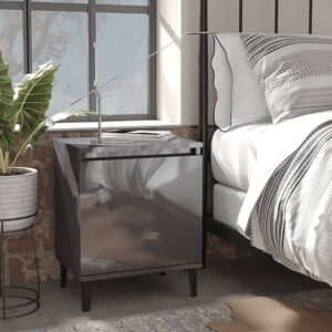 vidaXL sengeskabe med metalben 2 stk. 40x30x50 cm grå højglans
