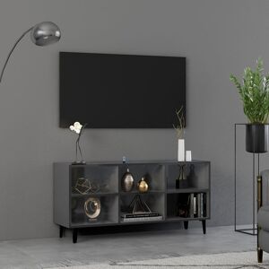 vidaXL tv-skab med metalben 103,5x30x50 cm grå højglans