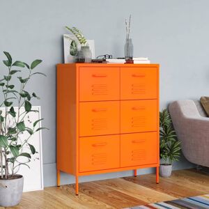 vidaXL kommode 80x35x101,5 cm stål orange