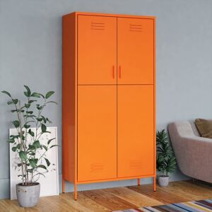 vidaXL klædeskab 90x50x180 cm stål orange