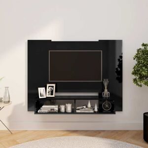 vidaXL væghængt tv-skab 120x23,5x90 cm konstrueret træ sort højglans