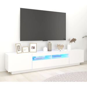 vidaXL tv-skab med LED-lys 200x35x40 cm hvid