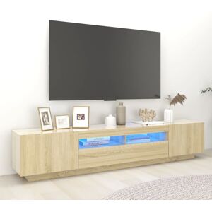 vidaXL tv-skab med LED-lys 200x35x40 cm sonoma-eg