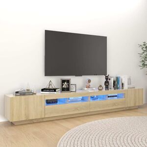 vidaXL tv-skab med LED-lys 260x35x40 cm sonoma-eg