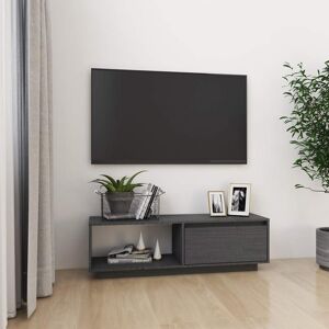 vidaXL tv-skab 110x30x33,5 cm massivt fyrretræ grå