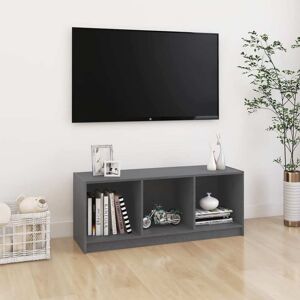 vidaXL tv-skab 104x33x41 cm massivt fyrretræ grå