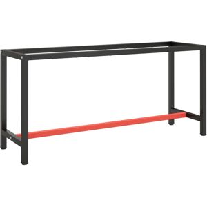 vidaXL stel til arbejdsbænk 170x50x79 cm metal mat sort og mat rød