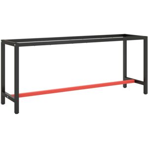 vidaXL stel til arbejdsbænk 190x50x79 cm metal mat sort og mat rød