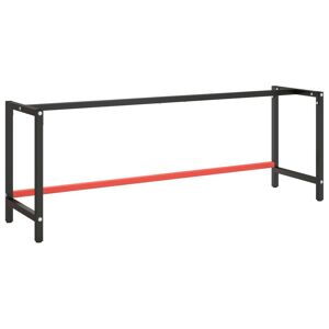 vidaXL stel til arbejdsbænk 220x57x79 cm metal mat sort og mat rød