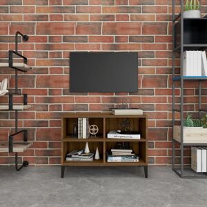 vidaXL tv-skab m. metalben 69,5x30x50 cm brun eg