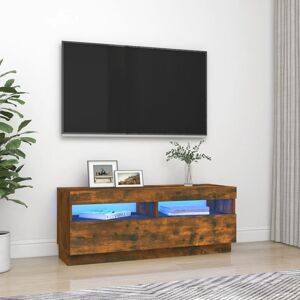 vidaXL tv-bord med LED-lys 100x35x40 cm røget eg