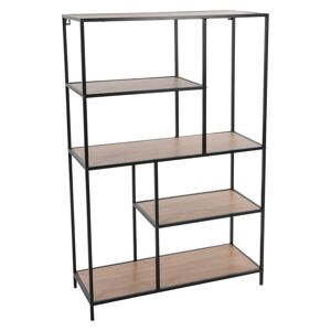 H&S Collection reol 4 hylder 76x30x116 cm naturfarvet og sort