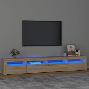 vidaXL tv-skab med LED-lys 240x35x40 cm sonoma-eg