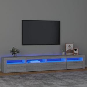 vidaXL tv-skab med LED-lys 240x35x40 cm grå sonoma-eg