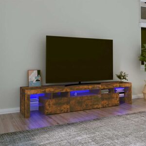 vidaXL tv-skab med LED-lys 200x36,5x40 cm røget egetræ