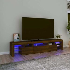 vidaXL tv-skab med LED-lys 200x36,5x40 cm brun egetræ