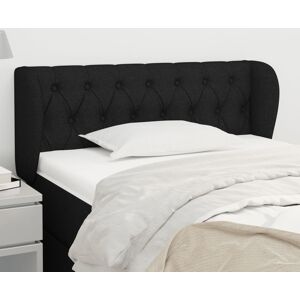 vidaXL sengegavl med kanter 103x23x78/88 cm stof sort