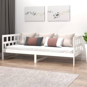 vidaXL daybed 90x200 cm massivt fyrretræ hvid