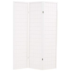 vidaXL foldbar 3-panels rumdeler japansk stil 120 x 170 cm hvid