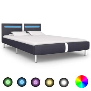 vidaXL sengestel med LED 120 x 200 cm sort kunstlæder