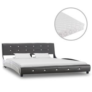 vidaXL seng med madras 160 x 200 cm kunstlæder grå