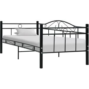 vidaXL stel til daybed 90x200 cm metal sort