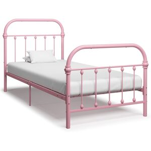 vidaXL sengestel 90x200 cm metal pink