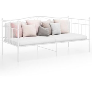 vidaXL sengestel til sovesofa 90x200 cm metal hvid