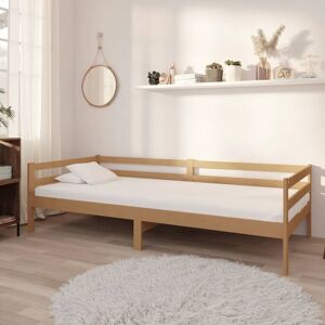 vidaXL daybed 90x200 cm massivt fyrretræ gyldenbrun