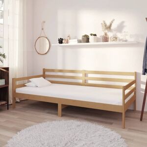 vidaXL daybed 90x200 cm massivt fyrretræ gyldenbrun