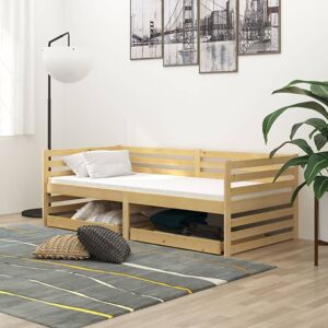 vidaXL daybed med skuffer 90x200 cm massivt fyrretræ