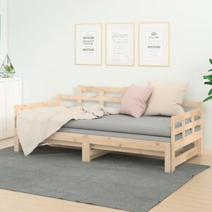 vidaXL daybed med udtræk 2x(90x190) cm massivt fyrretræ