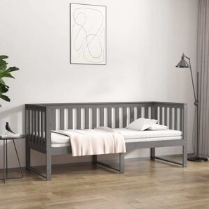 vidaXL daybed 75x190 cm massivt fyrretræ grå