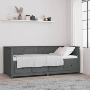 vidaXL daybed 90x200 cm massivt fyrretræ grå