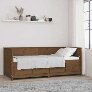 vidaXL daybed 90x200 cm massivt fyrretræ gyldenbrun