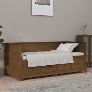 vidaXL daybed 90x190 cm massivt fyrretræ gyldenbrun