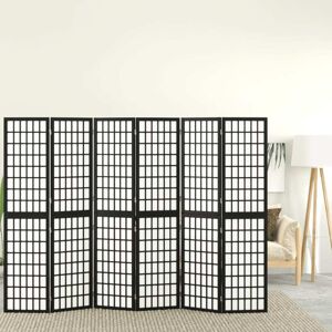 vidaXL 6-panels rumdeler 240x170 cm foldbar japansk stil sort